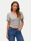 Bluzki damskie - Vero Moda Bluzka Gina 10325611 Beżowy Regular Fit - miniaturka - grafika 1