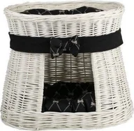 Legowiska dla kotów - WickerPL CARI BUDA DLA KOTA LEŻAK DLA ZWIERZĄT DOMEK DLA KOTA Z WIKLINY PIĘTROWY Z PODUSZKAMI 50X40 H45 CM - miniaturka - grafika 1