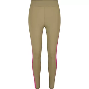 Urban Classics Legginsy damskie kolor bloku, Kaki/Jasnofioletowy, XL - Legginsy - miniaturka - grafika 1