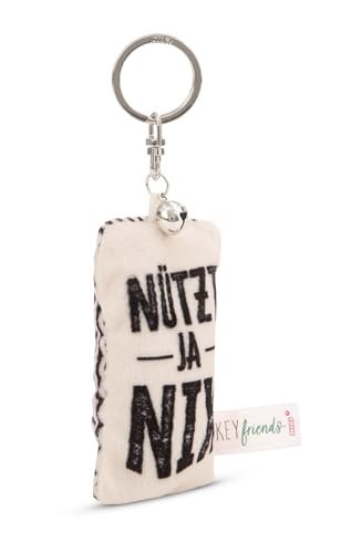 NICI 62116 breloczek do kluczy, mini pluszowa poduszka, 8 cm, z dzwoneczkami, kolorowy towarzysz do plecaka lub torby, uchwyt na klucze dla małych i dużych