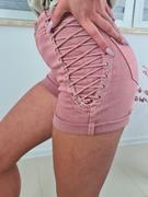 Spodnie męskie - Szorty Sznurowane Jeansowe Rocket Różowe - 38 - miniaturka - grafika 1