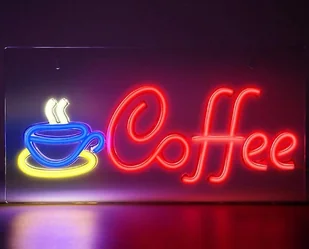 Kawa Neonowy Znak Ścienny Bar Kawowy Znak Ścienny - Zestawy upominkowe - miniaturka - grafika 1