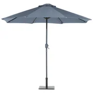 Parasole ogrodowe - Beliani Okrągły parasol ogrodowy LED - antracytowy RAPALLO antrazyt - miniaturka - grafika 1
