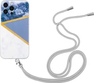 Etui i futerały do telefonów - König Design Etui kompatybilne z Apple iPhone 13 Pro Max Plastikowe etui na telefon komórkowy z łańcuszkiem - Etui na telefon komórkowy szare - miniaturka - grafika 1