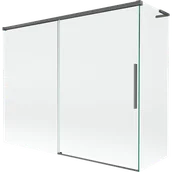 Parawany nawannowe - Mexen Rox L parawan nawannowy 2-skrzydłowy rozsuwany 190 + 80 x 150 cm, transparent, gun gray szczotkowany - 8C9L-190-080-66-00 - miniaturka - grafika 1