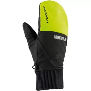 Rękawiczki sportowe damskie - Rękawice Viking Hadar Gore-Tex Windstopper 64 czarno-limonkowe - grafika 1