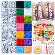 Prace ręczne dla dzieci - Zestaw do robienia Bransoletek Biżuterii Koraliki Literki FR1021 - miniaturka - grafika 1