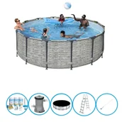 Baseny ogrodowe - Bestway - Pool Steel Pro MAX - Zestaw basenowy - 427x122 cm - miniaturka - grafika 1