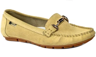 Mokasyny Nessi ST.21035 Beż W4 Skórzane - NESSI - Mokasyny damskie - miniaturka - grafika 1