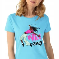 Koszulki i topy damskie - KOSZULKA DAMSKA TURKUSOWA NA PREZENT DLA TANCERZA DANCE WILD ONE WZORY - S - miniaturka - grafika 1