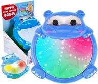 Zabawki interaktywne dla dzieci - Interaktywny Bębenek Hipcio Perkusja Światła Led U306 - miniaturka - grafika 1