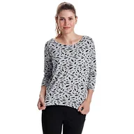 Koszulki i topy damskie - ONLY Onlelcos 4/5 Aop Top Jrs Noos Top Kobiety, Grey (Light Grey Melange Aop:w. Black Feathers), S - miniaturka - grafika 1