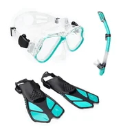 Maski do nurkowania - Zestaw do snorkelingu AQUASTIC Maska + Płetwy + Fajka niebieski MSFA-01SN L-XL - miniaturka - grafika 1