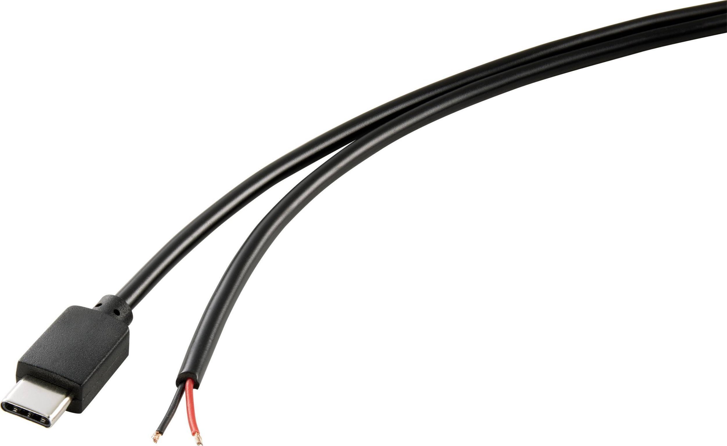 TRU COMPONENTS Strømkabel Raspberry Pi [1x USB-C™ stik - 1x åben ende] 1.00 m Sort
