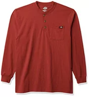 Koszule męskie - Dickies Męska koszula Henley, madder brown, S - miniaturka - grafika 1