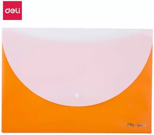 Pomarańczowa teczka kopertowa Deli na zatrzask a4 seria RIO - Teczki i skoroszyty - miniaturka - grafika 1