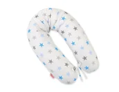 Poduszki do karmienia - Poduszka ciążowa Longer dla kobiet w ciąży do spania - Gwiazdy szaro-niebieskie - miniaturka - grafika 1
