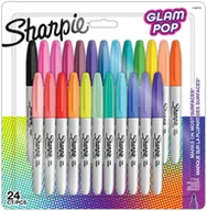 Zestawy piśmiennicze - Markery permanentne Sharpie Fine Glam Pop 24 kolory - 2198779 - miniaturka - grafika 1
