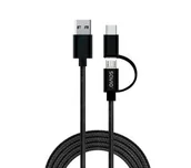 Kable USB - Savio Kabel USB CL-128 Kabel 2w1 USB micro USB/typ C 2.1A 1m - miniaturka - grafika 1