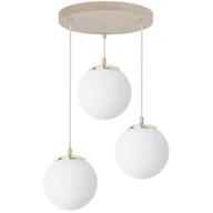 Lampy sufitowe - Lampa sufitowa wisząca Florence glamour okrągła 3xE14 kaszmirowy/biały/złoty Light Home LH - miniaturka - grafika 1