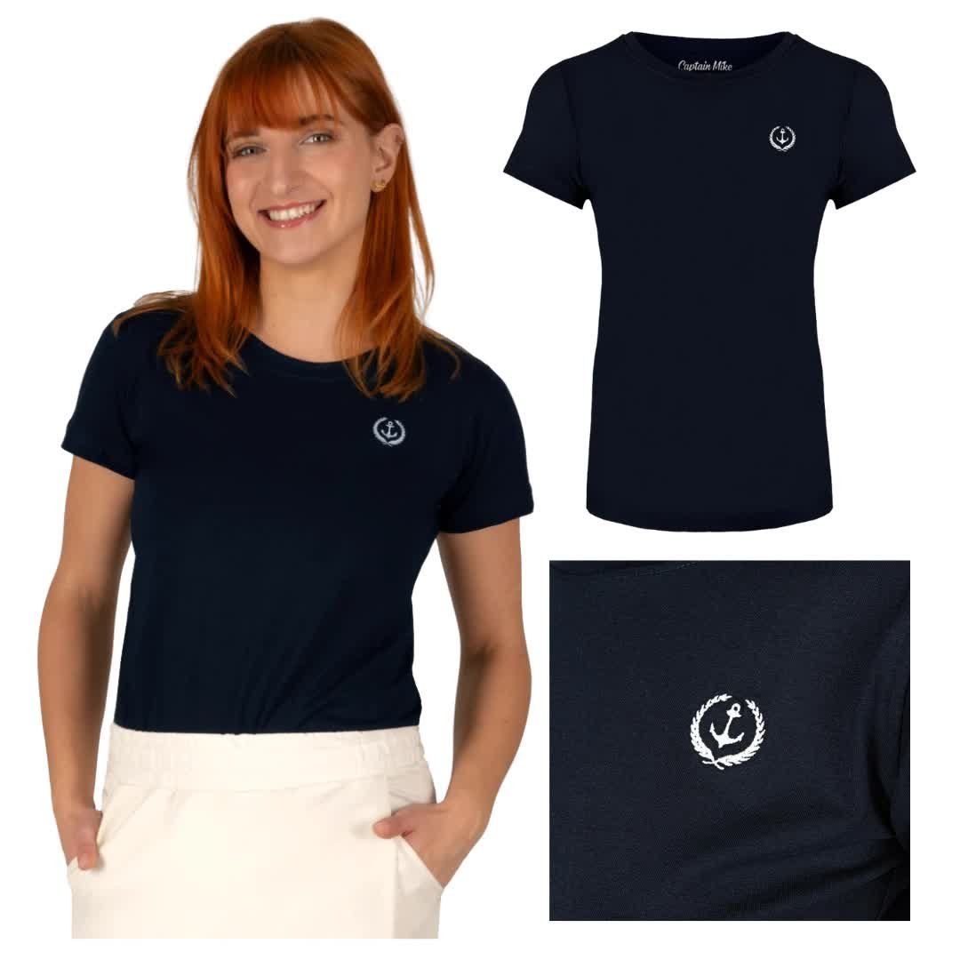 T-SHIRT damski koszulka Z HAFTEM BAWEŁNA TURECKA Captain Mike L