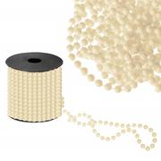 Ozdoby bożonarodzeniowe - Springos Łańcuch na choinke perły koraliki 10m średnica 8 mm kremowy CA0891 - miniaturka - grafika 1