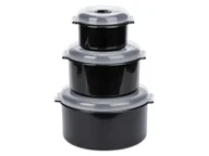 Pojemniki kuchenne - LIVARNO home Pojemniki do kuchenki mikrofalowej, 3 sztuki (Czarny) - miniaturka - grafika 1