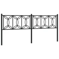 Inne meble do sypialni - vidaXL Metalowe wezgłowie, czarne, 193 cm - miniaturka - grafika 1