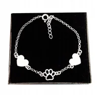 Bransoletki - Bransoletka ŁAPKA SERCE GRAWER SREBRO 925 - miniaturka - grafika 1