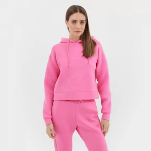 Damska bluza dresowa nierozpinana z kapturem Guess New Alisa Hooded - różowa - GUESS - Bluzy sportowe damskie - miniaturka - grafika 1