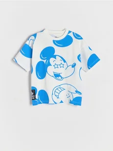 Reserved - Bawełniany t-shirt Mickey Mouse - złamana biel - Koszulki dla chłopców - miniaturka - grafika 1