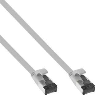 InLine InLine® Flat patch cable, U/FTP, Cat.8.1, TPE halogen free, grey, 0,3m - Patchcordy - miniaturka - grafika 1