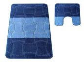 Dywaniki łazienkowe - Niebieski antypoślizgowy zestaw chodniczków łazienkowych H5-P21 - miniaturka - grafika 1