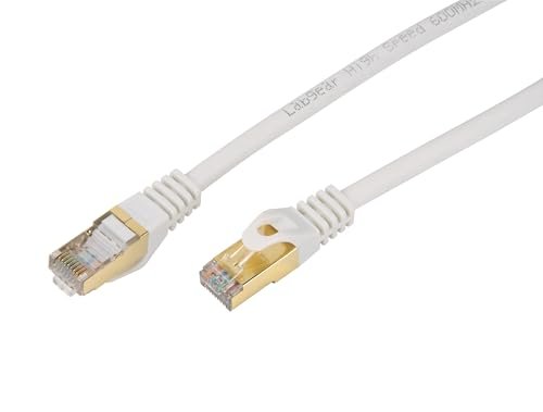Labgear Kabel Ethernet Cat 7, 10 m, biały ekranowany kabel krosowy RJ45 Cat 7, szybki kabel sieciowy gigabitowy, U/FTP 10 Gb/s 600 MHz RJ45 LAN kabel krosowy