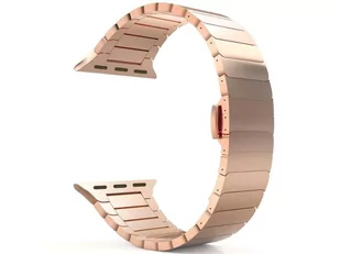 Bransoleta Alogy Stainless Steel do Apple Watch 1/2/3/4/5/6/7/8/SE/Ultra 42/44/45/49mm Różowe Złoto - Selfie stick - miniaturka - grafika 1