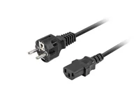 Kable komputerowe i do monitorów - Kabel zasilający lanberg cee 7/7 - iec 320 c13 2m vde czarny prosty CA-C13C-15CC-0020-BK - miniaturka - grafika 1
