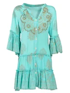 Sukienki - BLE Sukienka w kolorze turkusowym - miniaturka - grafika 1