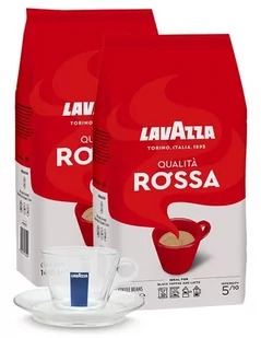 Lavazza ZESTAW Kawa Qualita Rossa 2x1kg + filiżanka szklana 468-uniw - Kawa - miniaturka - grafika 1