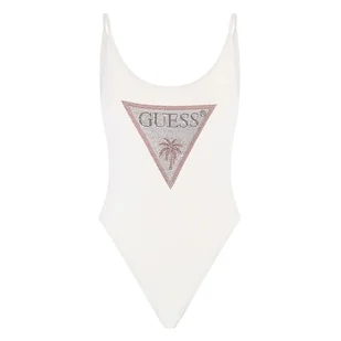 Damski Strój kąpielowy jednoczęściowy GUESS ONE PIECE RHINESTONE TRIANGLE E4GJ03MC040-G011 – Biały - Stroje kąpielowe - miniaturka - grafika 1