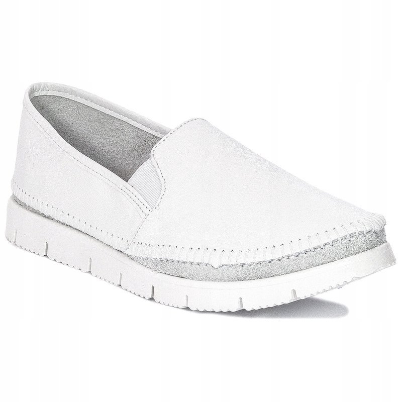 Espadryle Maciejka 03512-26 półbuty damskie białe skóra biały spód r.39