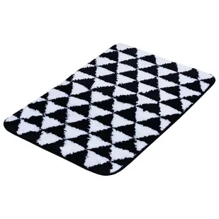 Dywanik łazienkowy mikrofibra 45 x 70 cm Plain czarno-biały - Dywaniki łazienkowe - miniaturka - grafika 1