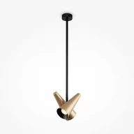 Lampy sufitowe - Podwójna lampa wisząca Giro MOD095PL-02BS stożki mosiądz - miniaturka - grafika 1