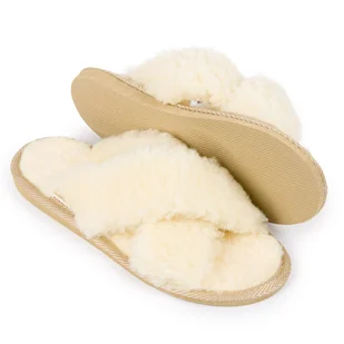 Kapcie damskie z wełny naturalnej. - Kapcie damskie - miniaturka - grafika 1