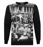 Bluzy męskie - Bluza Męska Sportowa Modna Lambertta Czarna CM0630 M - miniaturka - grafika 1