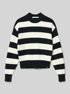 Swetry dla dziewczynek - Sweter z dzianiny z prążkowanymi wykończeniami - miniaturka - grafika 1