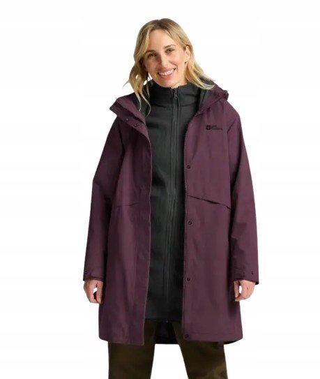 JACK WOLFSKIN PŁASZCZ Z KAPTUREM DŁUGI Z ODPINANYM KAPTUREM XL 1J9A