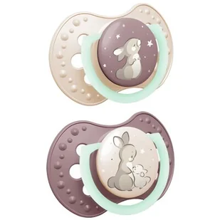 Lovi Smoczek silikonowy dynamiczny 3-6 m Night&Day Girl - Smoczki uspokajające - miniaturka - grafika 1