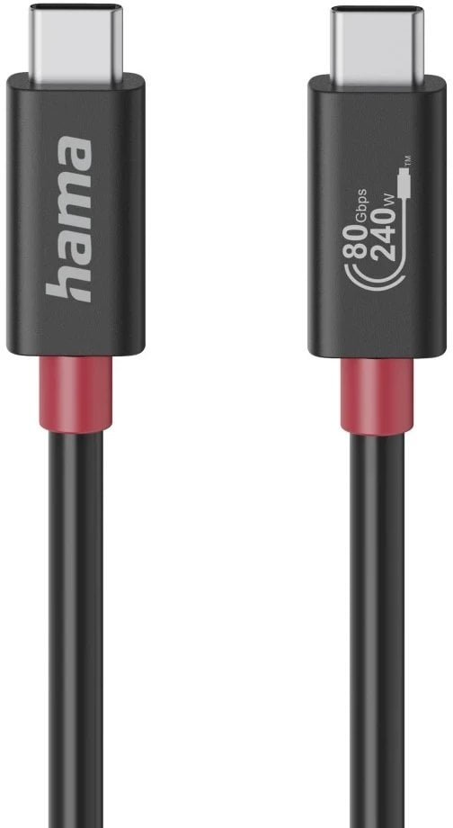Kabel USB-C, E-Marker, USB4 Gen4, 80 Gbit/s, 5 A, 240 W, 1,00 m