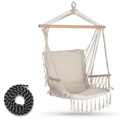 Fotele ogrodowe wiszące - Krzesło fotel wiszące brazylijskie Lagos huśtawka hamak beżowy Sofotel - miniaturka - grafika 1
