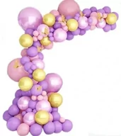 Balony i akcesoria - BALONY GIRLANDA BALONOWA FIOLETOWA RÓŻOWA URODZINY - miniaturka - grafika 1